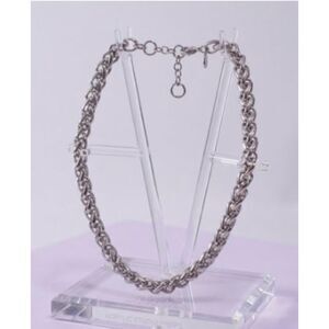 Banana Republic Roots of BR Women's Silver Modern Link Necklace NWT 45